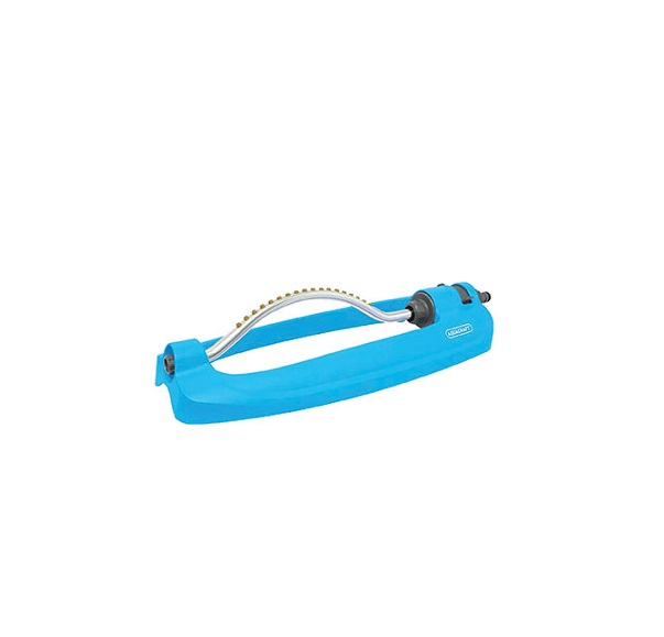 Premium oscillating sprinkler, with 18 nozzles oscillating arm made of durable and lightweight aluminum. Adjustment rings for the fine adjustment of watering width.