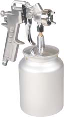 A high pressure spray gun for general use, pressure 50-80 psi. Nozzle size 1.5mm. Air consumption from 100-200 L/min 7-12 cfm.