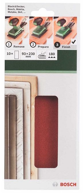 Sanding sheets for orbital sander. High quality universal sanding sheets for quick and fine grinding on a flat surface.