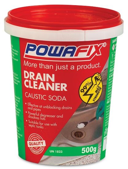 Powafix Drain cleaner Caustic Soda is a powerful caustic soda based, fat and grease cleaner that is Suitable for use with septic tanks.