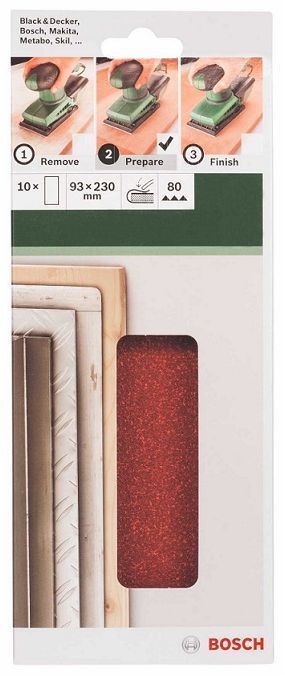 Sanding sheets for orbital sander. High quality universal sanding sheets for quick and fine grinding on a flat surface.