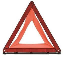 Warning triangle in plastic case.