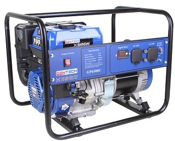 Air cooled petrol generator without wheels and handles.