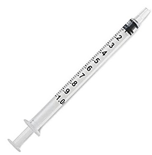 Disposable Syringe 1ml administering medications.