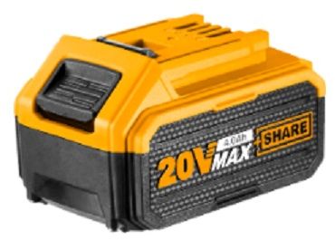 The product has volts 20v, lithium ion 4.0ah battery, led battery power indicator, one battery fits all pieces 20s multiple tools and is packed by colour box.