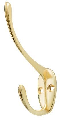 Hat & Coat Hook 150mm Diecast Zinc Brass Steel Chrome Plated incl Screws.