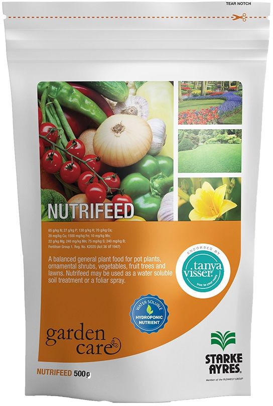 Nutrifeed is a specially formulated, concentrated and balanced fertiliser, which, when used regularly, will promote healthy root, plant and flower development for a wide range of vegetables and ornamentals grown in hydroponics/soilless culture, as well as soil or other media. Nutrifeed contains all the essential macro- and micro-elements for healthy plant growth and is adapted to widely varying soil conditions. Versatile and easy to apply in all hydroponic techniques. Water soluble and is readily absorbed by the plant.
