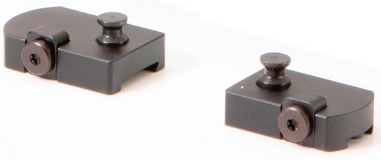 Mount individually on the bridge and receiver of a rifle with two screws at front and two at back. The same mounts can be used regardless of action length.