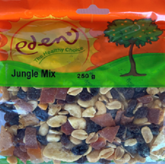 Raisins, Apricot pieces, banana chips, cashew nuts, peanuts, diced pineapple cubes, diced strawberry cubes, sultana raisins, tropical mix.