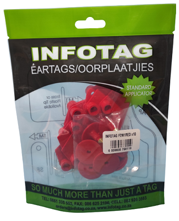 Plastic ear tags with copper point.