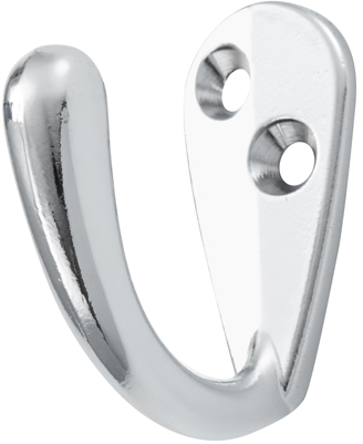 Coat Hook Single Diecast Zinc Chrome Steel Chrome Plated incl Screws 40mm.
