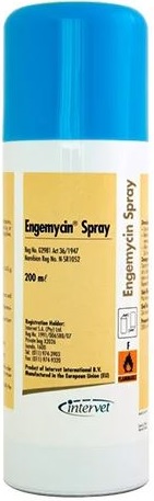 Oxytetracycline containing wound spray to treat topical infections such as lacerations, abrasions, gaping wounds dermatitis and foot rot.