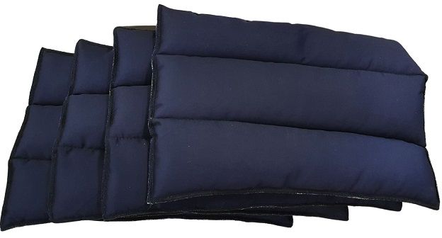 Washable pads to be used under a bandage. Provides extra protection and even pressure under a bandage. Breathable cotton prevents sweating , is reusable and quick drying. Machine washable 30 degrees. Set of 4.