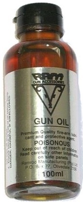 The RAM 100ml Gun Oil is ideal to maintain your firearm. It offers a superior lubricant instantly making gun parts work noticeably smoother. It protects, conditions and lubricates the parts in your firearm.