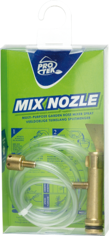 Multi purpose mixer/nozzle venturi applicator. 1:10 mixing ratio of pesticides, plant food etc. Very easy to use. Mix 200 ml Guanoflo with 1 liter water for a 1:40 application ratio.