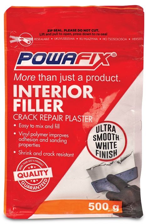 Powafix interior crack filler is a highly effective white plaster filler for all interior applications. Interior crack filler dries white.