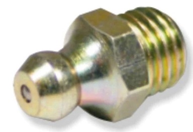 A grease nipple is a metal fitting used in mechanical systems to feed lubricants under moderate to high pressure, into a bearing using a grease gun.