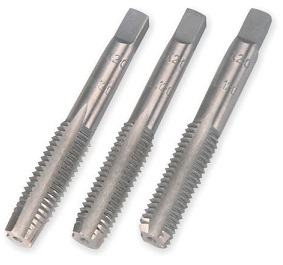 Taps are used for cutting internal threads in predetermined holes.