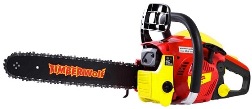 Wolf Petrol Chainsaw 45cc. 16" Guide Bar. 3/8" .050 chain loop 66 drive links.
