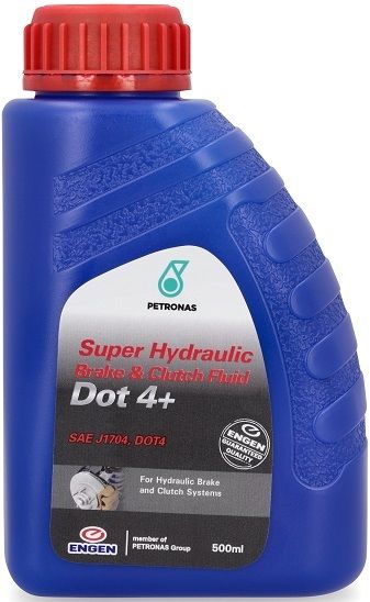 Engen Super Brake Fluid Dot 4+ is recommended for use in both disc and drum brake systems requiring both Dot 3 and Dot 4 fluids. It is also used in clutch hydraulic systems