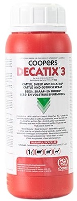 Decatix 3 is a cattle, sheep and goat dip as well as a cattle and ostrich spray.