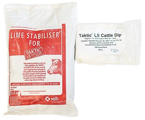 An amitraz-containing dip for the control of external parasites on cattle, sheep, goats and ostriches.