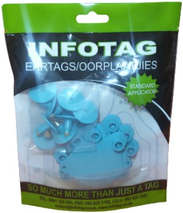 Plastic ear tags with copper point.