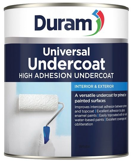 High adhesion undercoat, improves intercoat adhesion between primer and topcoat, excellent adhesion to gloss enamel paints. Easily top coated with oil and water based paints. Excellent coverage and obliteration and a versatile undercoat for primed or painted surfaces.