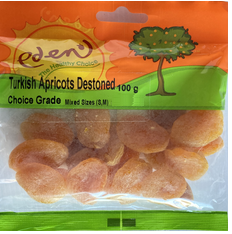 Turkish apricots, dried and cut in half.