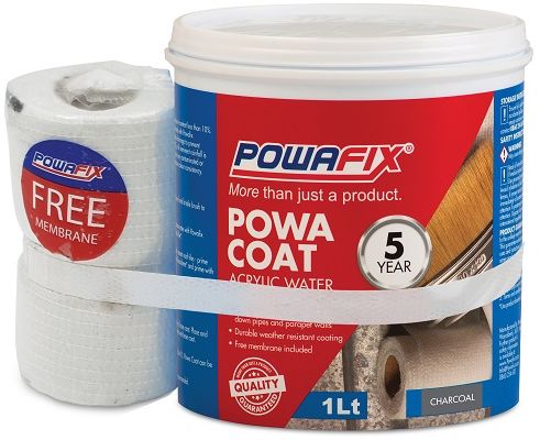 Powafix Powa Coat Waterproofer combines the waterproof properties of bitumen with the durable, UV resistance of an acrylic resin, this weather resistance product will seal and protect surfaces and is backed by a 5 year quality guarantee.