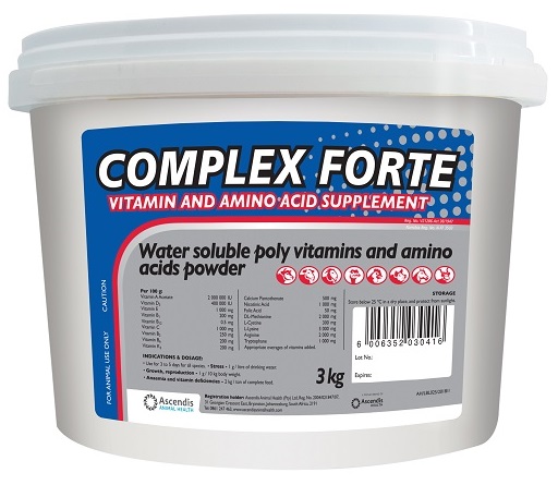 Water soluble poly vitamins and amino acid powder.