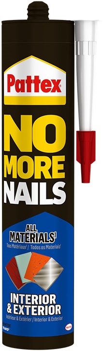 Pattex No More Nails for interior and exterior use.