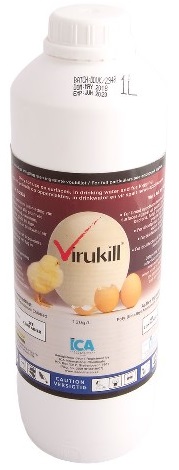 For broad spectrum disinfection of surfaces against all poultry viruses, bacteria, fungi, mycoplasma, yeasts and algae.