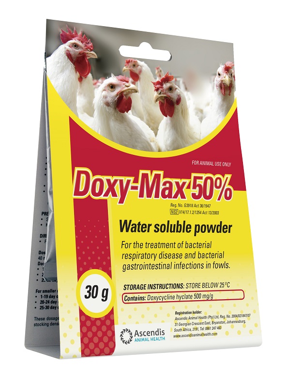 Water soluble powder for the treatment of bacterial respiratory disease and bacterial gastrointestinal infections in fowls.