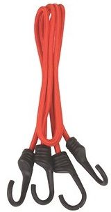 Round Bungee cord with Plastic moulded metal hooks.