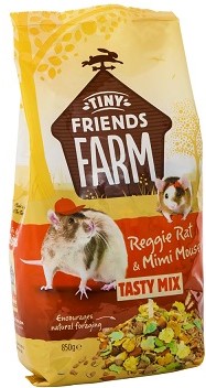 Reggie Rat Tasty Mix is nutritionally balanced and suitable for rats and mice of all shapes and sizes. Delicious ingredients such as maize, oats, wheat and peas, as well as added vitamins provide a tasty everyday diet that helps promote your pet's natural wellbeing and vitality. Also added tasty linseed to help keep your pet's skin and coat in the very best condition.