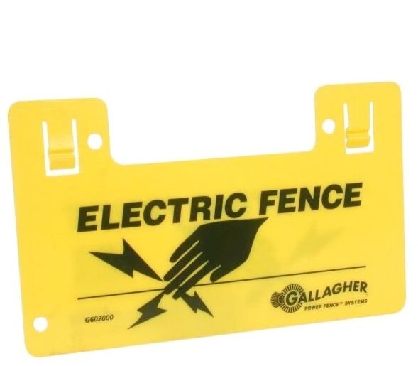A highly visible sign that warns that a fence is electrified.