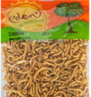 Made with Pea Flour, oil, salt, spices and bicarb.