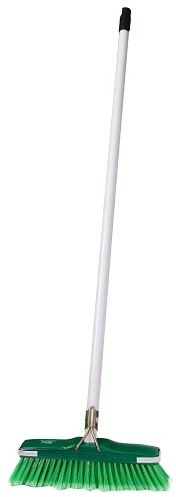 GB1 Soft broom filled with flagged synthetic fibre in assorted colours with buffer, with powder coated metal handle and 55 grip.