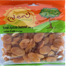 Turkish apricots, dried and cut in half.