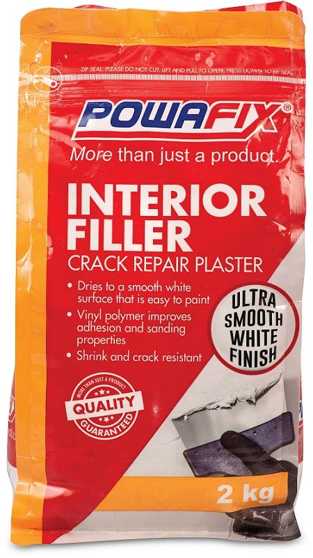 Powafix interior crack filler is a highly effective white plaster filler for all interior applications. Interior crack filler dries white.