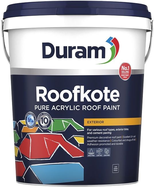 For various roof types, exterior trims and cement paving. Excellent UV and weather resistance  resists fading and chalking. Colourfast  long lasting colour. Shrugs off dirt on roofs. Adhesion promoted with excellent durability to withstand varying temperatures. APEO free - safe for non-potable rainwater harvesting and aquatic life. Excellent obliteration. This product has a 10 year Quality Guarantee. A premium pure acrylic roof paint that provides highly attractive, all-weather protection.