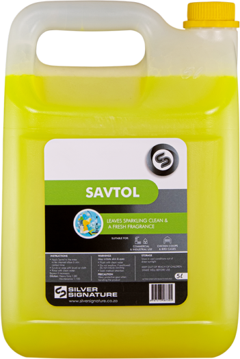 Broad spectrum microbiocide, effective against bacteria such as E-coli & Salmonella. Use in and around the house, office or storeroom. Apply Savtol to area to be cleaned allow 5 min contact time. Scrub or wipe with brush or cloth. Rinse with clean water.