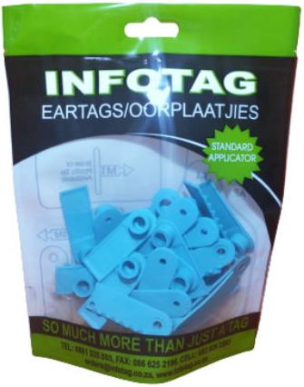 Plastic ear tags with copper point.