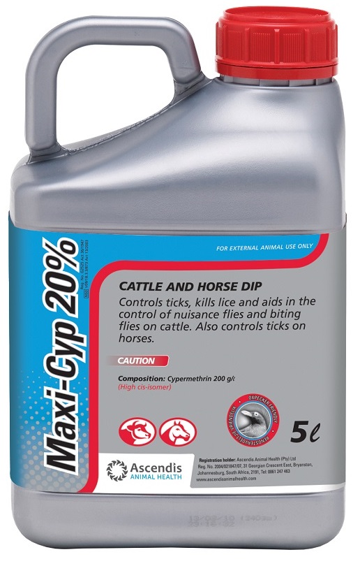 Cattle and horse dip. Controls ticks, kills lice and aids in the control of nuisance flies and biting flies on cattle. Also controls ticks on horses.