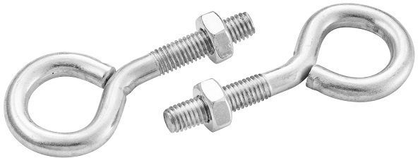 Bolt eye 10 x 125mm mild steel & electro galvanised.