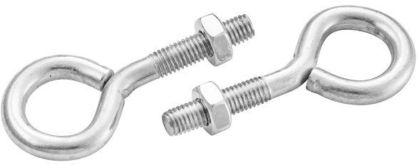 Bolt eye 10 x 100mm mild steel & electro galvanised.