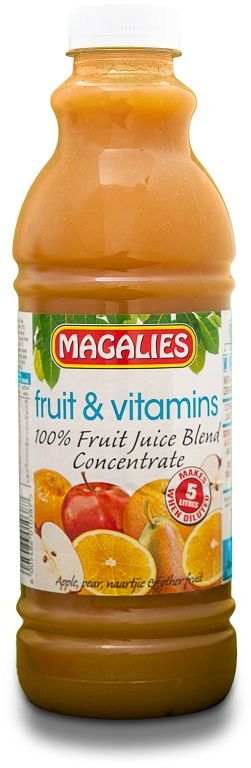 Magalies 1 Litre Fruit & Vitamins 100% 1+4 Fruit Juice Concentrate