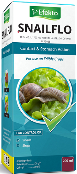 A suspension concentrate with a contact and stomach poison action for the control of snails and slugs on agricultural crops and in gardens.