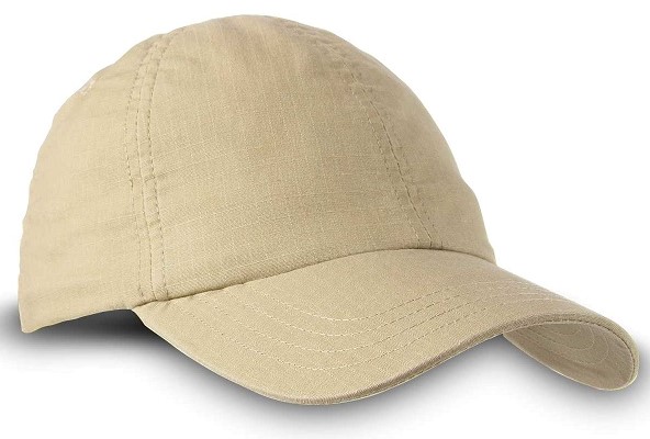 Self-colour top stitching, self-colour embroidered eyelets, self-fabric strap at the back with hook and loop closure for fit adjustment, metal loop to tighten the cap for aesthetic effect tonal embroidery.